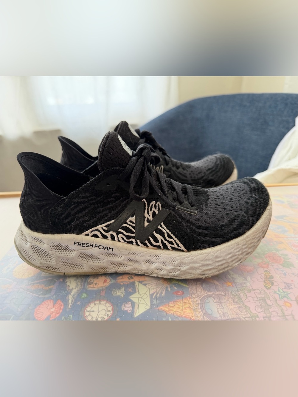 New Balance Black & White Fresh Foam 1080 Women's Athletic Sneakers